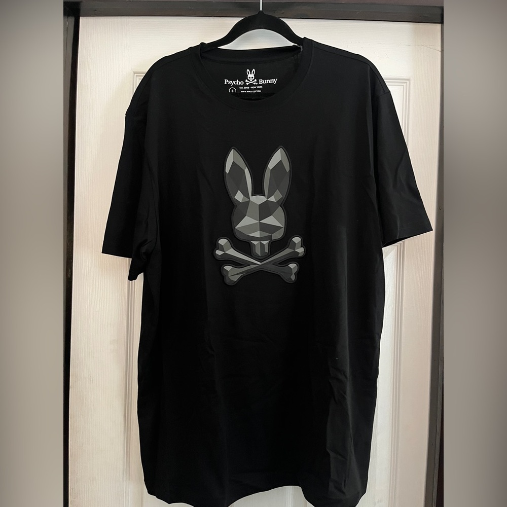 Psycho Bunny Mens Starwood Embroidered Graphic Tee Black